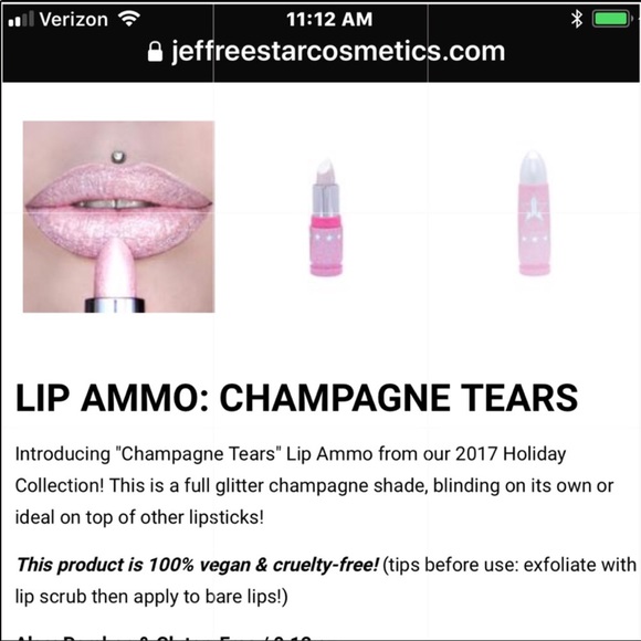 ‼️LAST ONE‼️ ‘CHAMPAGNE TEARS’ by Jeffree Star!! - Picture 3 of 7